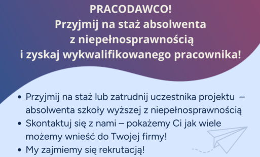 Zdjęcie do Projekt &bdquo;Dyplom i co dalej? Absolwenci z niepełnosprawnościami na rynku pracy&rdquo;