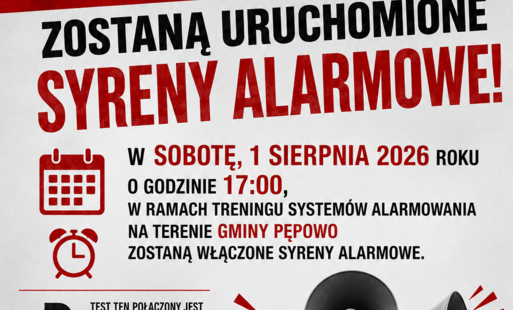 Uwaga! Zostaną uruchomione syreny alarmowe!