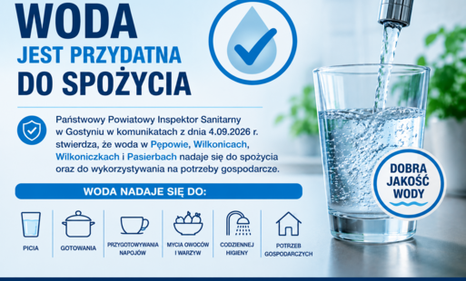 Zdjęcie do Komunikat Państwowego Powiatowego Inspektora Sanitarnego w Gostyniu dotyczacy Przydatności wody do spożycia