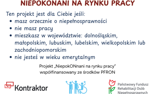 Zdjęcie do Rekrutacja do projektu &bdquo;NiepokONani na rynku pracy&rdquo;